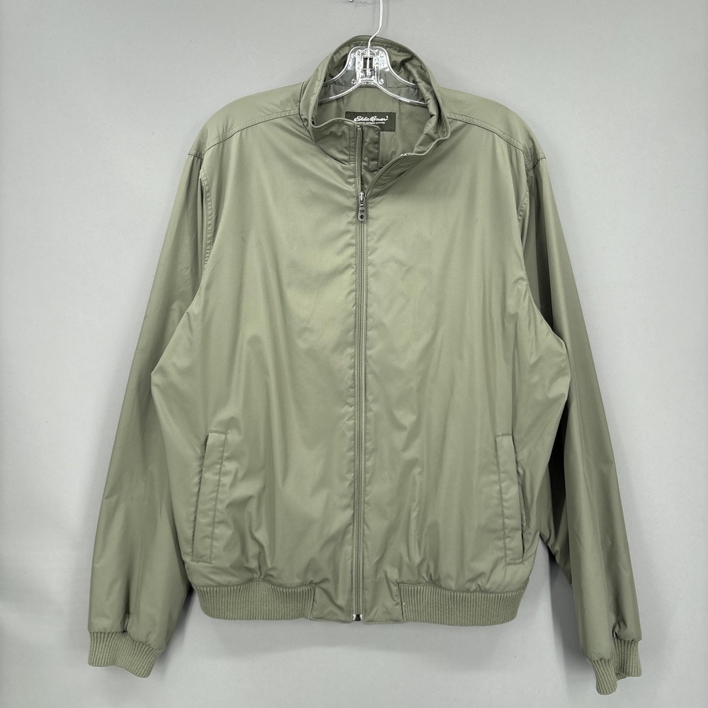 Eddie Bauer‎ Jacket Mens XLT Green Lightweight Mesh Lined Full Zip Windbreaker